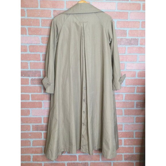 Vintage Saxton Hall Womens Trench Coat Size 10 Detachable Liner Belt Tan Neutral - Picture 8 of 14